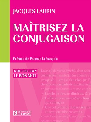 cover image of Maîtrisez la conjugaison